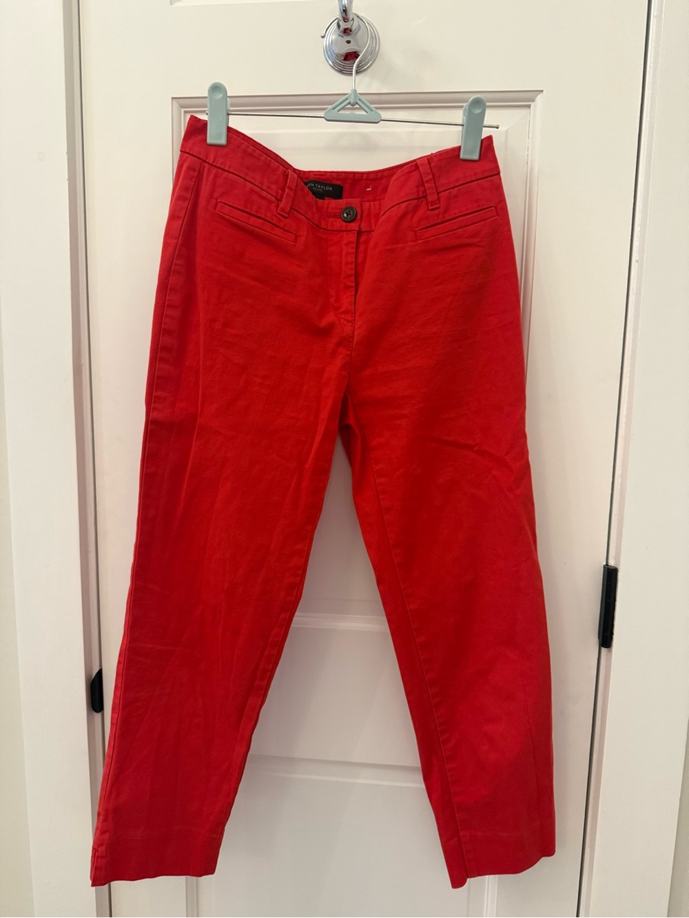 Ann Taylor Red Cropped Chino Capris